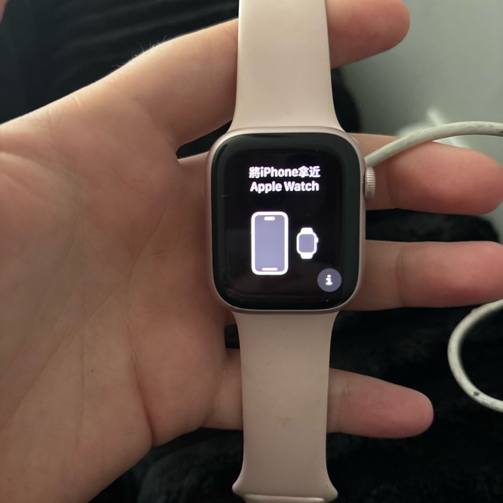 Series 9 pink Apple Watch with Pink Band